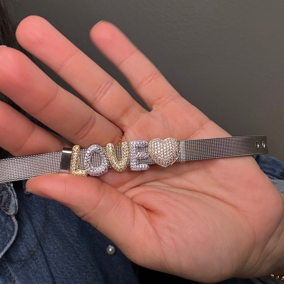 Gold and Silver Love Bracelet - Picture 3 of 3